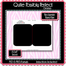 Digital Template - Rectangle Paddle Fan Instant Download PSD and PNG Formats (Temp458) Digital Bottlecap Collage Sheet Template