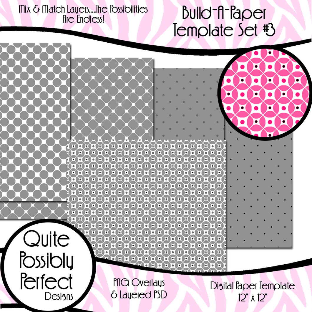 Build-A-Paper Digital Paper Template Set 3 (PT106) CU Layered Overlay for Creating Your Own Digital Papers Commercial Use OK