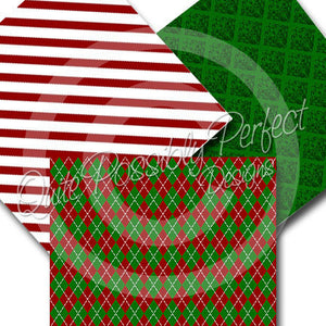 Christmas Digital Paper Pack - Candy Cane Paper - Instant Download (DGP132) for Scrapbooking, Collage Sheets,Greeting Cards, Bottle Caps