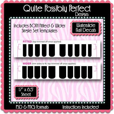 Digital Waterslide Nail DecalsTemplate  - Instant Download (T478) Digital Nail Art Decal Graphics - Personal & Commercial Use OK