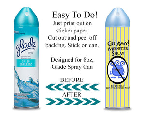 Digital Monster Spray Label Wrappers  -  Instant Download (M108) Digital Monster Spray Graphics - PERSONAL USE Only