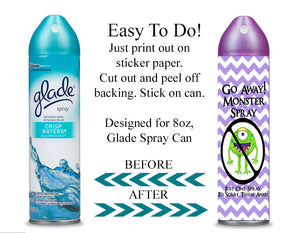 Digital Monster Spray Label Wrappers  -  Instant Download (M109) Digital Monster Spray Graphics - PERSONAL USE Only