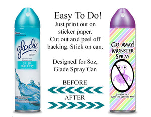 Digital Monster Spray Label Wrappers  -  Instant Download (M115) Digital Monster Spray Graphics - PERSONAL USE Only