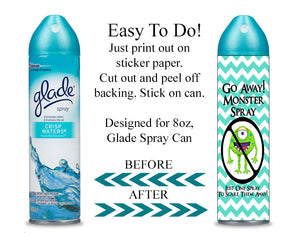 Digital Monster Spray Label Wrappers  -  Instant Download (M107) Digital Monster Spray Graphics - PERSONAL USE Only