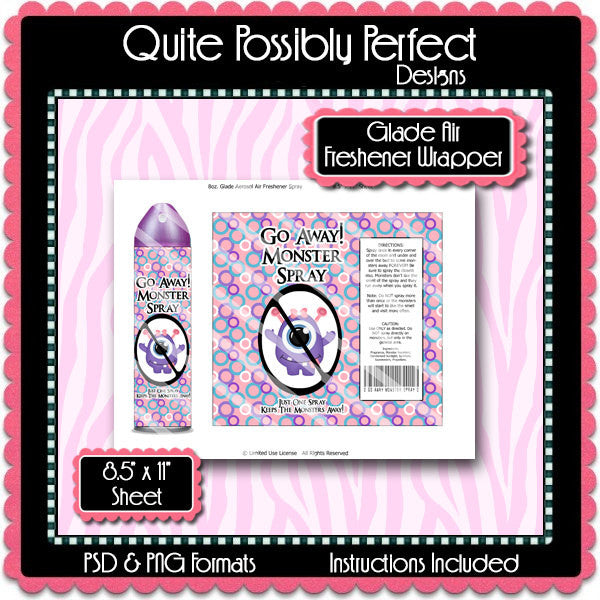 Digital Monster Spray Label Wrappers  -  Instant Download (M113) Digital Monster Spray Graphics - PERSONAL USE Only
