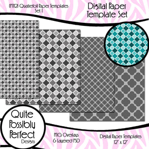 Digital Paper Template - Quatrefoil - Set 1 (PT112) CU Layered Overlay for Creating Your Own Digital Papers Commercial Use OK