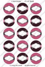 Editable Bottle Cap Images - Instant Download JPG & PDF Formats - Pink Pin Stripes 2 (ET130) Digital Bottlecap Collage Sheet