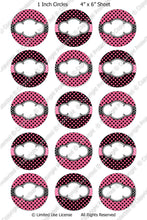Editable Bottle Cap Images - Instant Download JPG & PDF Formats - Pink Polka Dots (ET132) Digital Bottlecap Collage Sheet