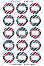 Editable Bottle Cap Images - Instant Download JPG & PDF Formats - Side Stripes (ET134) Digital Bottlecap Collage Sheet