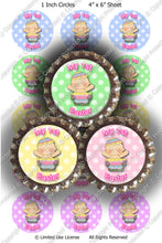 Digital Bottle Cap Images - Baby's 1st Easter Collage Sheet (ETR106) 1 Inch Circles for Bottlecaps, Magnets, Jewelry, Hairbows, Buttons
