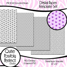 Digital Paper Templates - Doodled Hearts Paper Templates (PTJC104) CU Layered Overlay for Creating Your Own Digital Papers Commercial Use OK