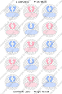 Editable Bottle Cap Images - Instant Download JPG & PDF Formats - Baby Feet 1 (ET144) Digital Bottlecap Collage Sheet