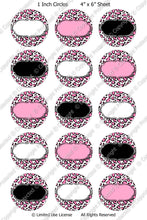 Editable Bottle Cap Images - Instant Download JPG & PDF Formats - Pink Leopard (ET146) Digital Bottlecap Collage Sheet