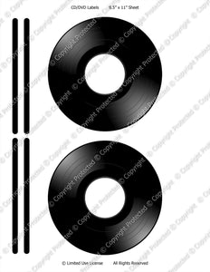 Digital CD/DVD Labels  -  Instant Download (M119) Digital Vinyl Record Graphics - Personal Use Only