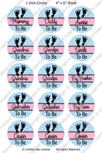 Digital Bottle Cap Images - Chevron Baby To Be  (ETR109) 1 Inch Circles for Bottlecaps, Magnets, Jewelry, Hairbows, Buttons
