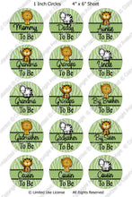 Digital Bottle Cap Images - Jungle Baby To Be  (ETR115) 1 Inch Circles for Bottlecaps, Magnets, Jewelry, Hairbows, Buttons