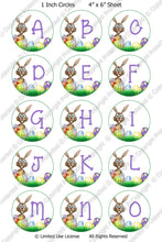 Digital Bottle Cap Images - Easter Bunny Initials  (ETR111) 1 Inch Circles for Bottlecaps, Magnets, Jewelry, Hairbows, Buttons