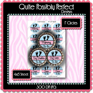 Digital Bottle Cap Images - Chevron Baby To Be  (ETR109) 1 Inch Circles for Bottlecaps, Magnets, Jewelry, Hairbows, Buttons