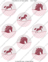 Editable 2.25" Button Machine Images - Instant Download JPG Format - Pink Pony Horse  (ET140) Digital Bottlecap Collage Sheet