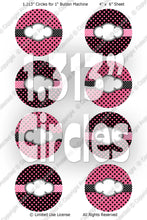 Editable 1" Button Machine Images - Instant Download JPG & PDF Formats - Pink Polka Dots  (ET132) Digital Bottlecap Collage Sheet