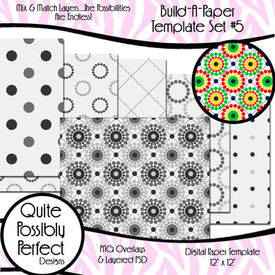 Build-A-Paper Digital Paper Template Circle Dots Set (PT118) CU Layered Overlay for Creating Your Own Digital Papers Commercial Use OK