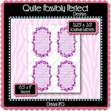 Digital Purple Pink Leopard Journal Tag Labels  -  Instant Download (M129) Digital Journal Tag Graphics - Personal Use & S4H