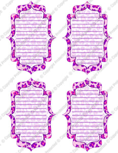 Digital Purple Pink Leopard Journal Tag Labels  -  Instant Download (M129) Digital Journal Tag Graphics - Personal Use & S4H