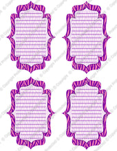 Digital Purple Pink Zebra Journal Tag Labels  -  Instant Download (M128) Digital Journal Tag Graphics - Personal Use & S4H