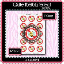 Digital Bottle Cap Images - Bee Sting Allergies (ETR124) 1 Inch Circles for Bottlecaps, Magnets, Jewelry, Hairbows, Buttons