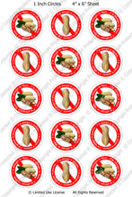 Digital Bottle Cap Images - Nut Peanut Allergies (ETR122) 1 Inch Circles for Bottlecaps, Magnets, Jewelry, Hairbows, Buttons
