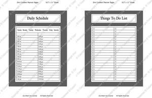 Daily Planner Template Set Instant Download PSD and PNG Formats (M139) 8.5x11 Inch Sizes Digital Template