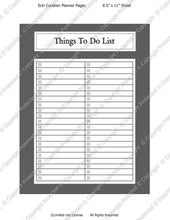 Daily Planner Template - Things To Do List - Instant Download PSD and PNG Formats (M136) 8.5x11 Inch Sizes Digital Template
