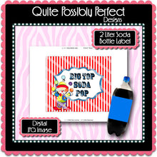 Digital Circus 2 Liter Soda Bottle Label  -  Instant Download (M205) Digital Party Graphics - PERSONAL USE Only