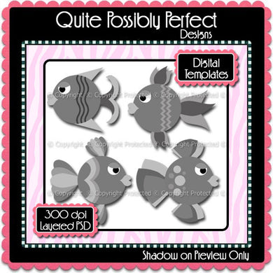PSD Layered Digital Template - Fishy Clipart Template (dgt101) CU Layered Digital Template for Creating Your Own Clipart Commercial Use OK