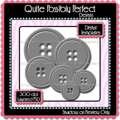 PSD Layered Digital Template - Buttons Clipart Template (dgt103) CU Digital Template for Creating Your Own Clipart Commercial Use OK