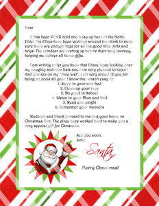 Letter From Santa & Nice List Certificate -  Instant Download JPEG (M102) Digital JPG to Personalize