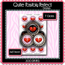 Digital Bottle Cap Images - Lil Heartbreaker Collage Sheet (H0209) 1 Inch Circles for Bottlecaps, Magnets, Jewelry, Hairbows, Buttons