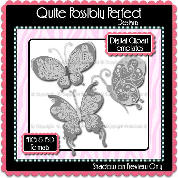 PSD Layered Digital Template - Butterfly 2 Clipart Template (ca105) CU Template for Creating Your Own Clipart Commercial Use OK