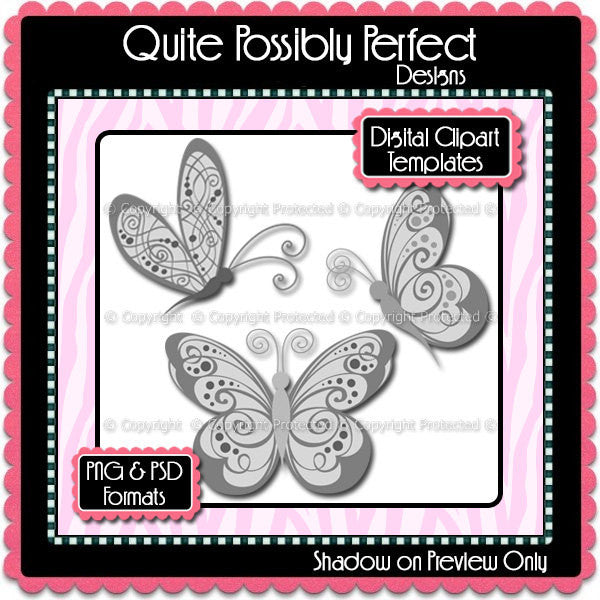 PSD Layered Digital Template - Butterfly 3 Clipart Template (ca104) CU Template for Creating Your Own Clipart Commercial Use OK