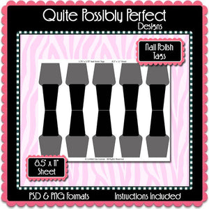 Nail Polish Tags Template Instant Download PSD and PNG Formats (Temp637) Digital Bottlecap Collage Sheet Template