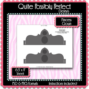 Princess Crown Template Instant Download PSD and PNG Formats (Temp641) Digital Bottlecap Collage Sheet Template