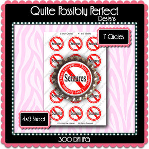 Digital Bottle Cap Images - Epileptic Seizure Awareness (ETR134) 1 Inch Circles for Bottlecaps, Magnets, Jewelry, Hairbows, Buttons