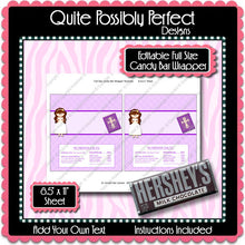 Digital Communion Girl 1 Candy Bar Label  -  Instant Download (M147) Digital Party Graphics - PERSONAL USE Only