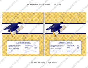 Digital Graduation Candy Bar Label  -  Instant Download (M145) Digital Party Graphics - PERSONAL USE Only