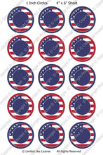 Editable Bottle Cap Images - Instant Download JPG & PDF Formats - American Flag (E545) Digital Bottlecap Collage Sheet