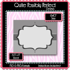 8x10" Sign Template with Clipping Layers Instant Download PSD and PNG Formats (Temp697) Digital Bottlecap Collage Sheet Template