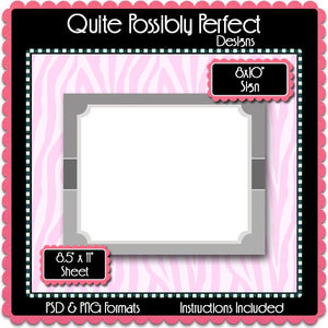 8x10" Sign Template with Clipping Layers Instant Download PSD and PNG Formats (Temp698) Digital Bottlecap Collage Sheet Template
