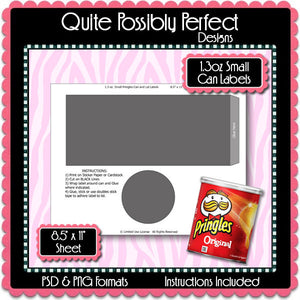 1.3 oz. Small Potato Chip Can Label Template Instant Download PSD and PNG Formats (Temp706) 8.5x11" Digital Collage Sheet Template